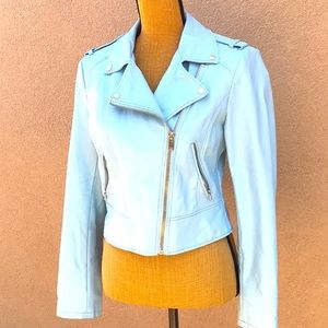 Baby blue Punk Motorcycle Jacket